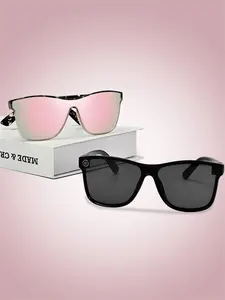 2 Pair Tortoise Shell Pattern Flat Top Sunglasses for Women, Sun Protection Sunglasses for Men, Trends 2025 for Outdoor Activities Back To School Fall Streetwear Mascs