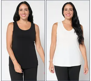 Susan Graver Modern Essentials Set of 2 Liquid Knit Tanks