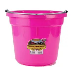 212 MAIN Lightweight Miller P20FBHOTPINK6 Little Giant Plastic Flat-Back Bucket - 20 qt