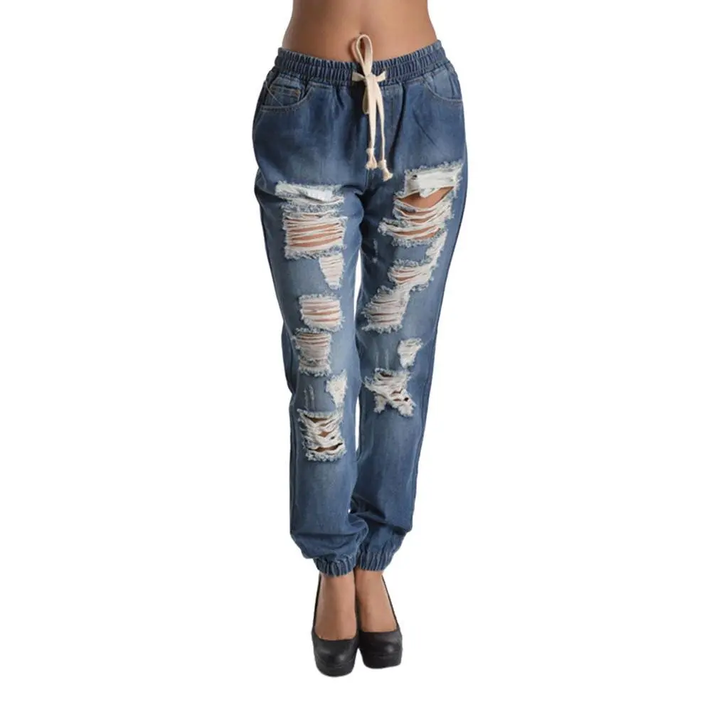 Destructed Denim Jogger Pants Destructed Denim Jogger Pants