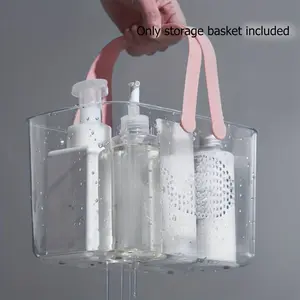 Portable Plastic Shower Basket, Bathroom Storage Organizer for Toiletries, Desktop Bath Accessories Storage Bin, 1pcs