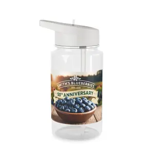 Personalized Tritan Water Bottle – 50th Anniversary Blueberry Design