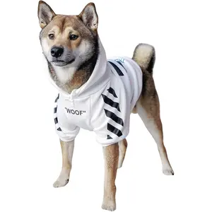 Fresh Pawz Woof Dog Hoodie - Winter Streetwear Attire for Puppies & Dogs - High-Quality Cotton & Velvet Inside - Stylish Design with Leash Hole - Perfect Gift for Modern Pet Owners
