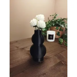 Curved Minimalist Decorative Vase Smooth or Fuzzy Texture