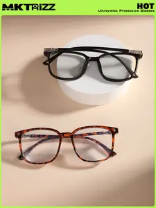 Y2K Fashion 2in1 Photochromic Sunglasses Anti-blue Light Eyewear computer square reader progressive glasses for Women and Men, Retro eyeglasses