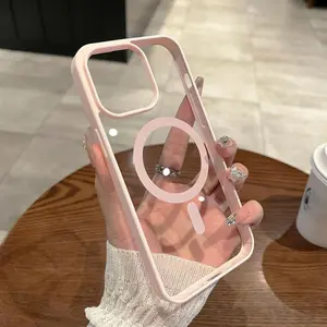MagSafe Magnetic Clear Case for iPhone 17 Air 16 Promax 15 Plus 14 13 12 11 Transparent Shockproof Protective Cover with Lens Protection Slim TPU Silicone Phone Case QXE000 clear acrylic Cellphone Casing Smartphone Protector