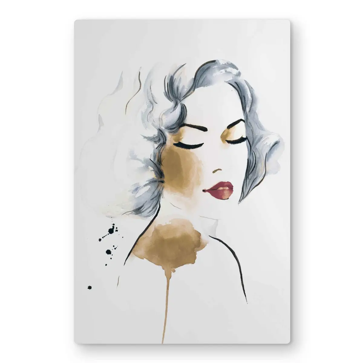 Begin Home Decor C1MP24368P9T2G 24 x 36 in. Classic Woman Watercolor Wall Art - Minimalist Figurative Metal Print