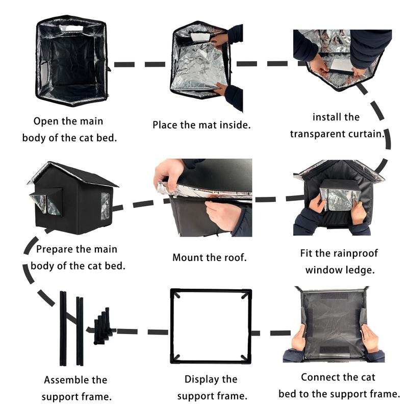 Cat House for Outdoor - Weatherproof Feral Cat Shelters for Winter, Waterproof Pet House for Keeping Outdoor Cats Warm