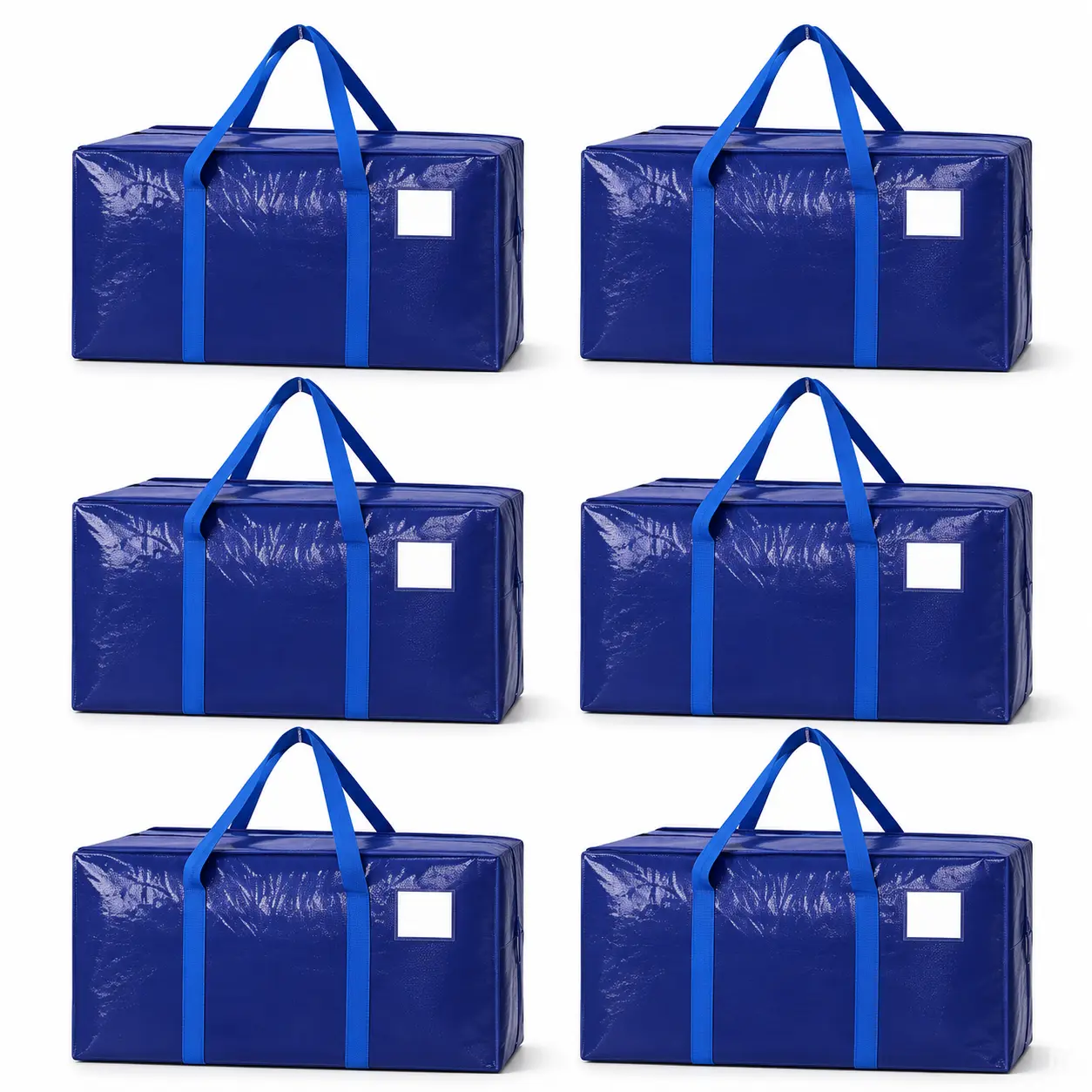 6-Pack of Extra-Large, Heavy-Duty Moving Bags—Waterproof storage bags with handles and zippers, foldable, ideal for college dorms and home storage. SummerVibes. summerwins Plastic Smooth Household Organiser Plastic Organiser Organiser