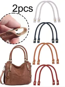 2pcs PU Handbag Replacement Straps, Leather Handbag Handles, 40cm Replacement Straps, Leather Handles,Multifunctional Handbag Replacement Straps, Bag Accessories, Easy To Install, Round Design, Easy To Carry, The Best Gift For Handmade Enthusiasts
