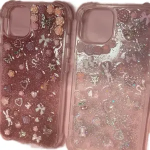 Custom Junk Cases iPhone 14 - Glittery Design with Heart and Bunny Patterns for Unique Protection