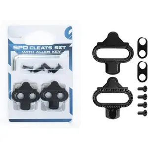 Pair of Black Bike SPD Shoe Cleats with Metal Plates| Ideal for Indoor Cycling & Outdoor Mountain Biking Shoes | SPD Cleats for Cycling Shoes| Designed for Women and Men