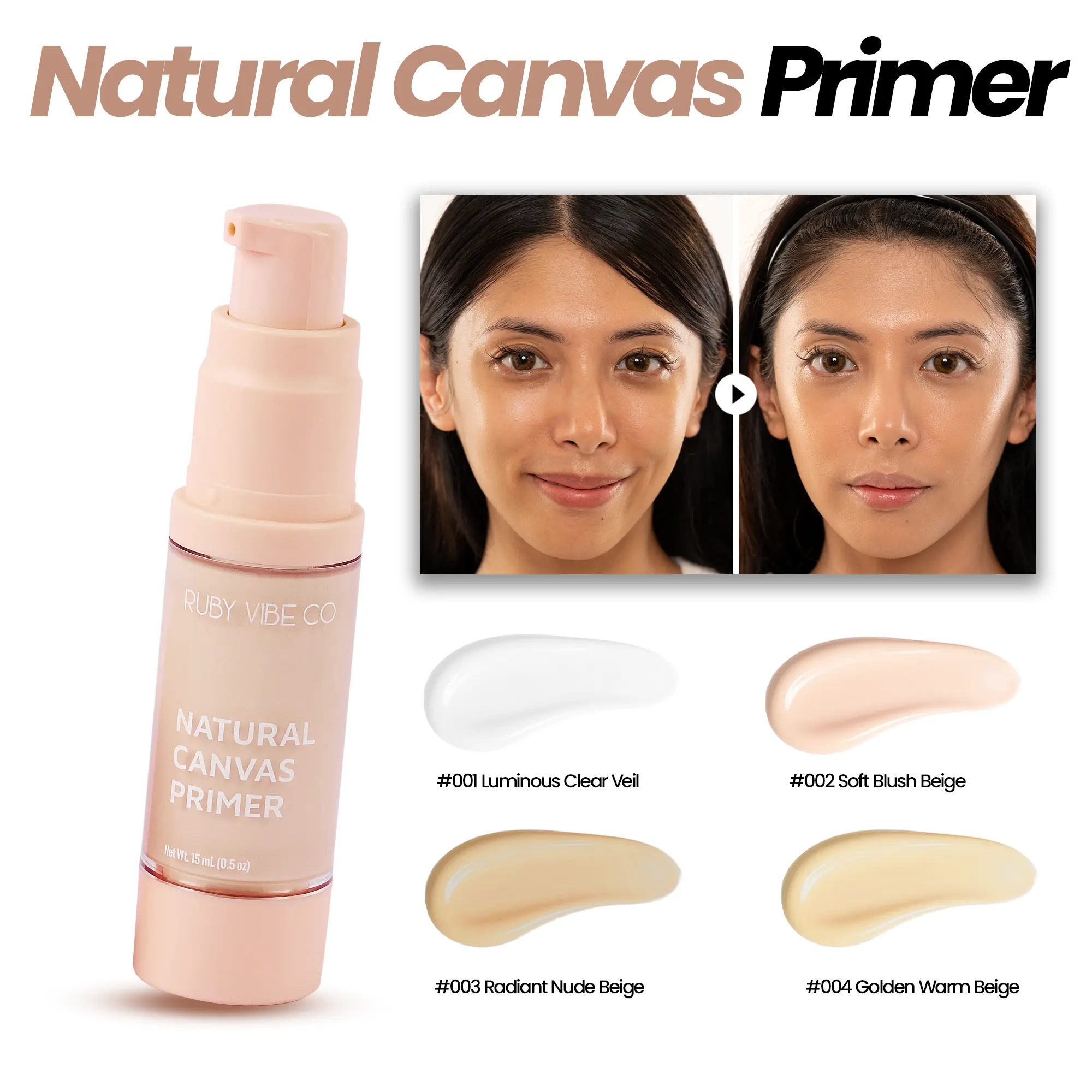 RUBY VIBE CO Face Primer for Makeup, Makeup Primer for Face Before Makeup, Lightweight Primer Makeup with Matte Finish, Primer Face Makeup for Smooth-Looking Skin