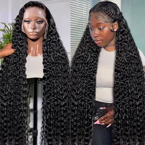 Sway Hair 200% / 180% Density 13x4 Water Wave wig 100% Brazilian Virgin Hair human hair Bouncy Loose Body Wave Bob Human Hair Wig 13x4 HD Lace front machine Afro Short BOB wigs Afro wig Natural hair texture natural look Black Burmese Curly