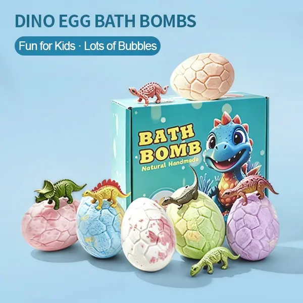 Aerowix 6 Pack Dinosaur Egg Bath Bombs for Kids with Surprise Hidden Dinosaur Toys, Assorted Scented Fizzy Bath Bombs, Fun Dino Egg Bath Fizzers Gift Set for Boys Girls, Dinosaur Lover Gifts, Birthday Party Favors, Holiday Gifts and Fun Bath Time Toys