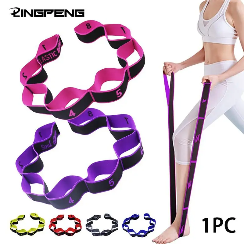 8-Section Elastic Stretch Band, Precision Shoulder & Back Shaper, Yoga stretching rope, Ideal for Pilates, Fitness, Yoga, Durable Workout Accessory, Workout Bands, Stretching Gear, Stretch Bands For Exercise