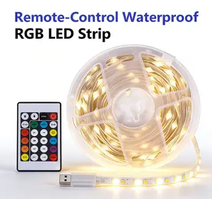 Remote Control Waterproof RGB LED Strip Lights | Color Changing with Remote & Smart App | 5m Length | Waterproof & Safe Design | Perfect for Party Decor, Garden Decor, Gifts for Elderly, Birthday Gifts, Neighbor Gifts
