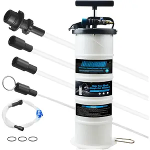 6.5L Pneumatic/Manual Oil Fluid Extractor Pump Tools Kit,Oil Change Vacuum Pump Extractor for Automotive/ Oil Change Transfer with Pump Tank Remover & 4 Tubes and A  Bleeding Hose