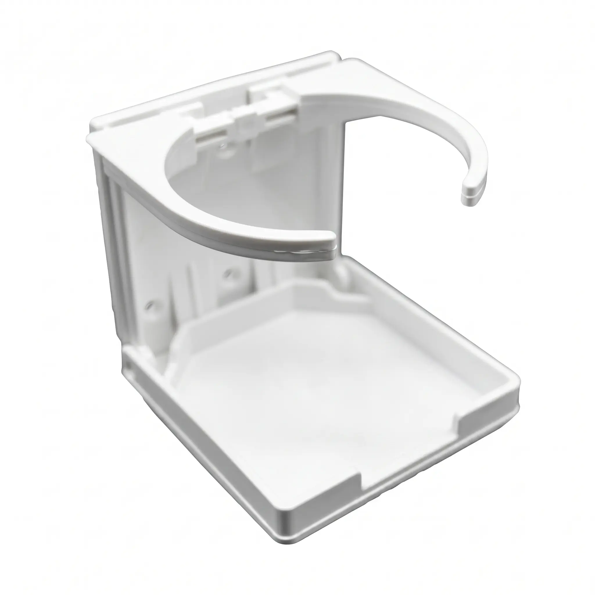 MARINE CITY Folding Cup Holder – White ABS Adjustable Drink Holder, Fits 2-5/8” to 3-1/2” Cups for Boats, RV & Watercraft