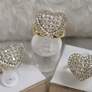 # 008 Anillos adiamantados oro laminado Alta calidad 14k color clear