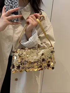New Women's Sequin Evening Bag, Shoulder Crossbody Clutch Elegant Purse, Perfect for Parties and Events, Stylish and Chic Handbag, Fashionable Patterned Bag, Crossbody Bags