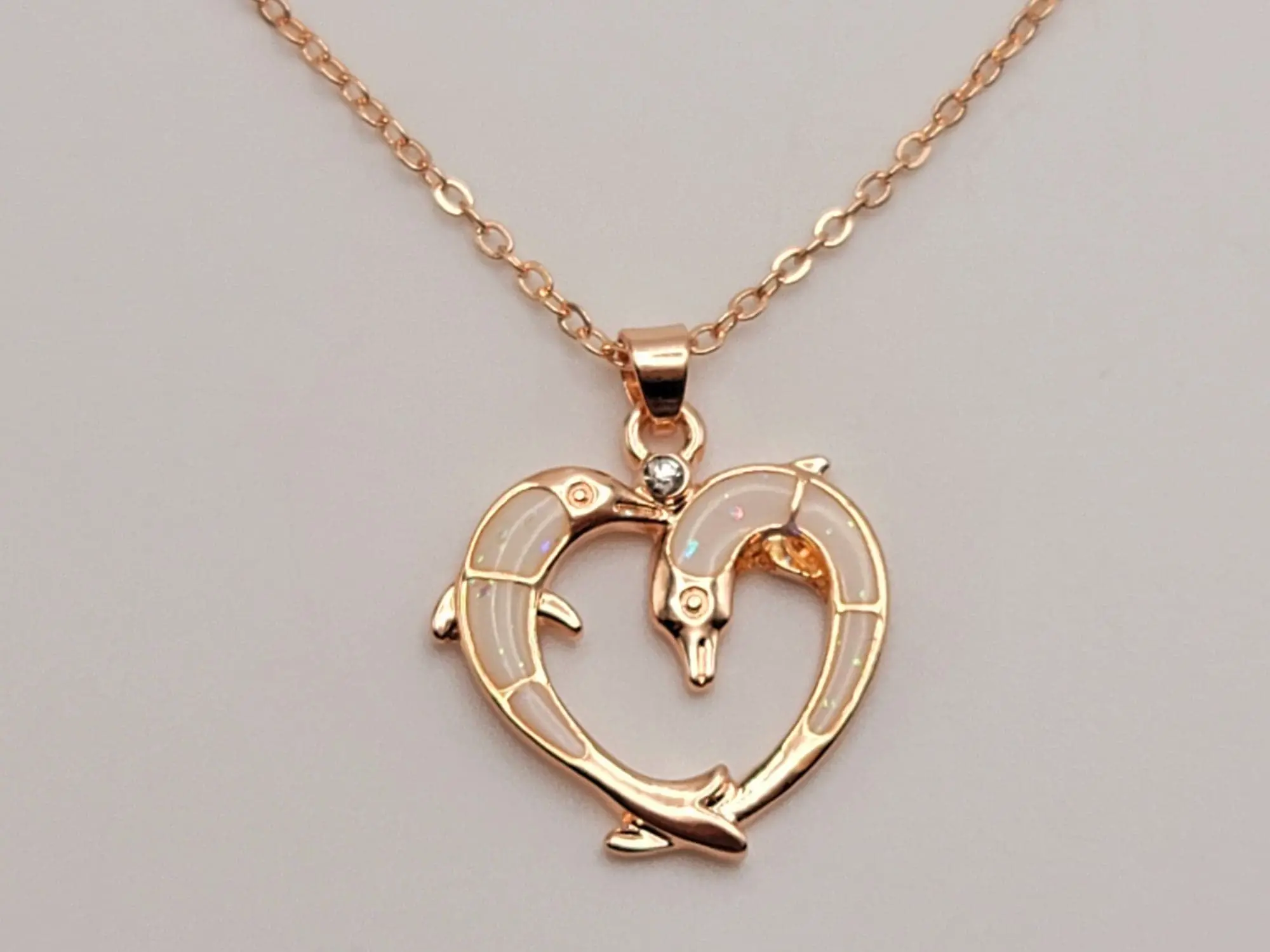 White Dolphin Golden Necklace, Dainty Necklace, Bridesmaid Gift