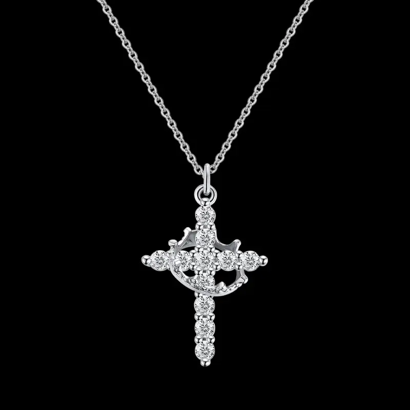 Fashion Cross Pendant Necklace for Women & Men, Cross Design Necklace, Fashion Jewelry for Party, Daily Clothing Decor, Trendy All-match & Exquisite Jewelry for Birthday Gift, Cross Necklaces