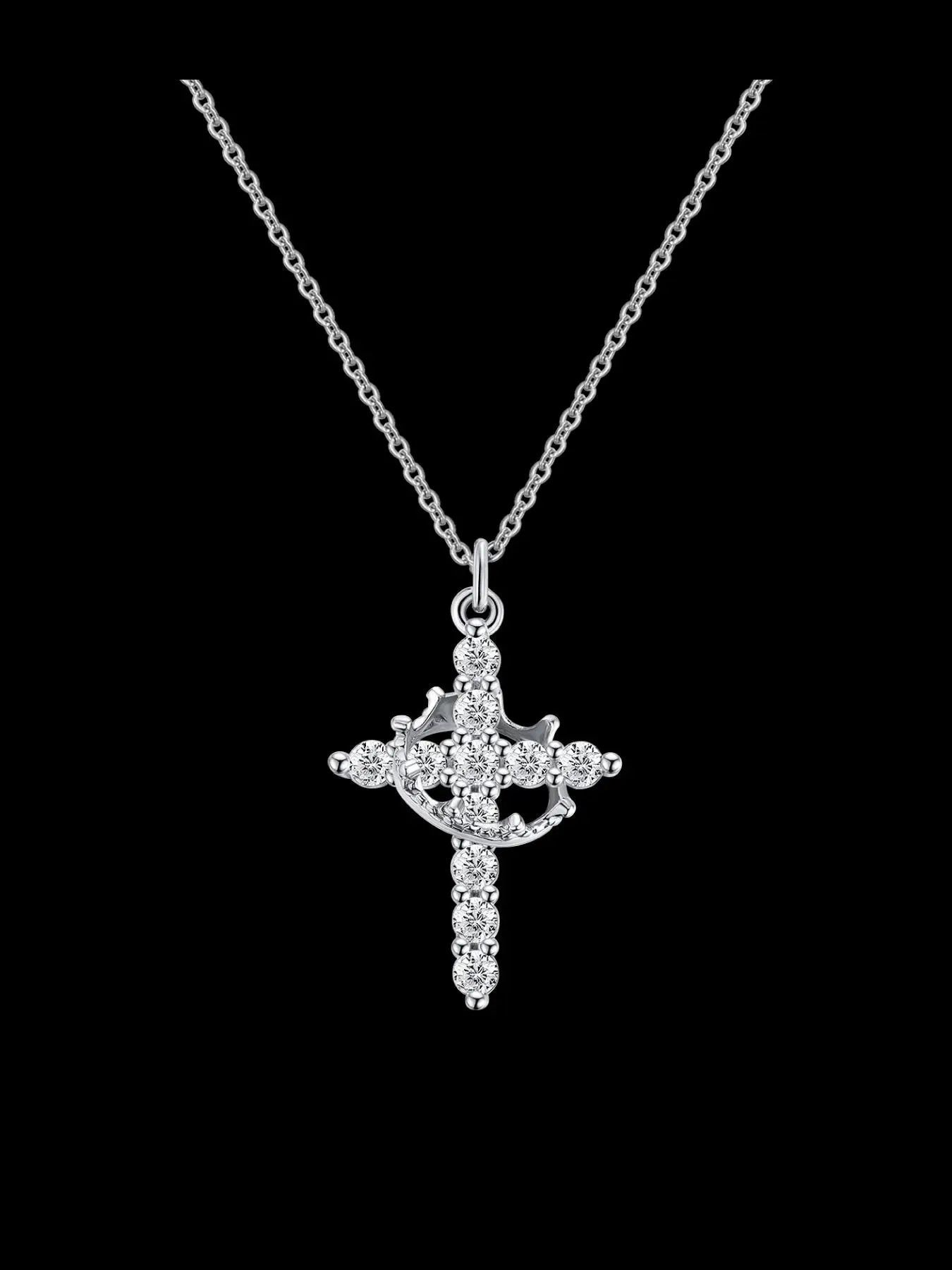 Fashion Cross Pendant Necklace for Women & Men, Fashion Jewelry for Party, Daily Clothing Decor, Trendy All-match & Exquisite Jewelry for Birthday Gif