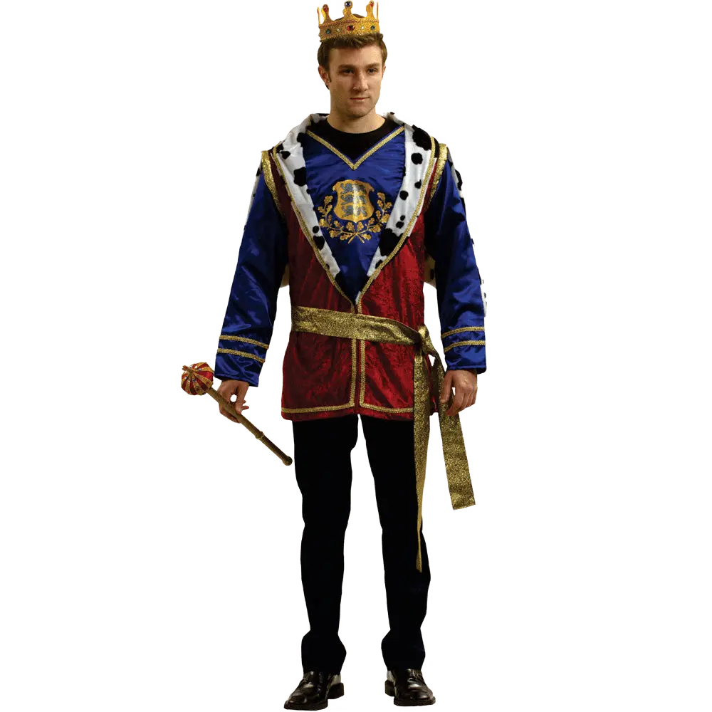 Noble King Costume Dress For Adult - Fancy Top with Attached Cape & Waist Sash - Boys Costume For Halloween, Role Play , Pretend Play Fun, Theme Party & Cosplay Costume Party