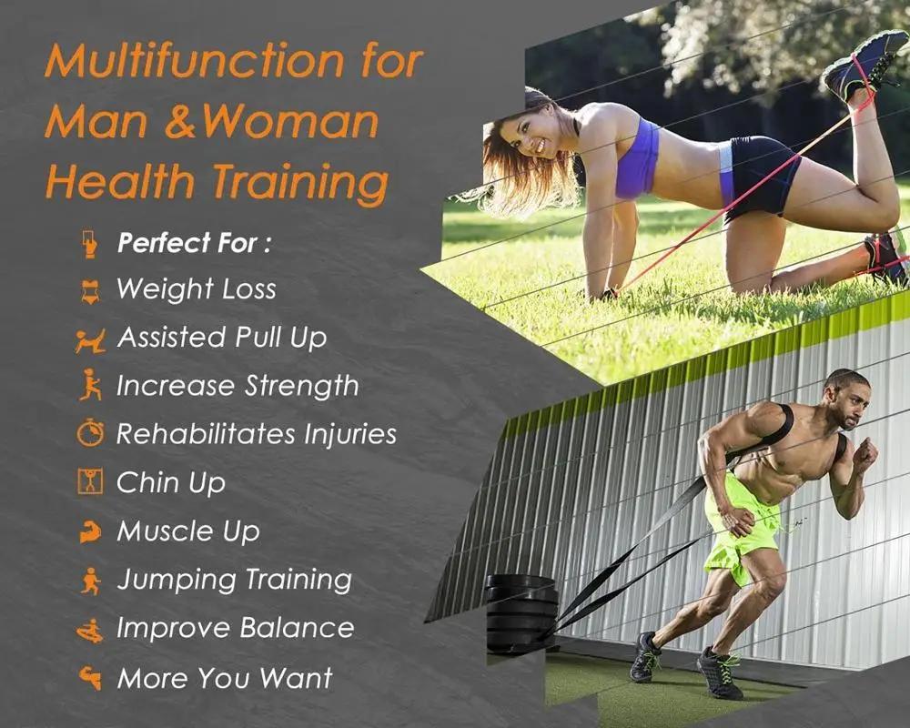 Exercise Resistance Bands Natural Latex Elastic Rubber Workout Fitness Equipment Expander Elastic Rubber Bands for Home Gym