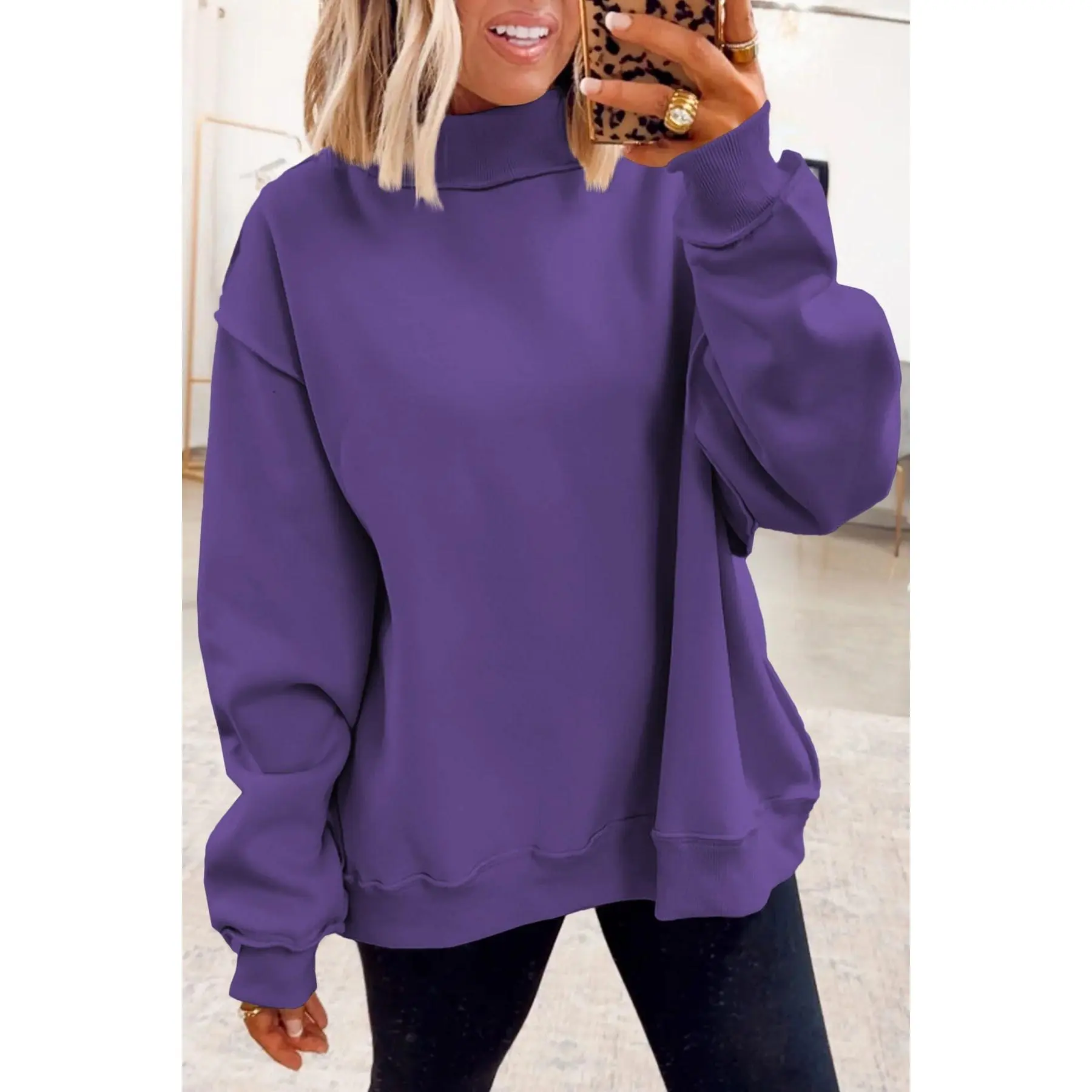 Mock Neck Reversible Sweatshirts