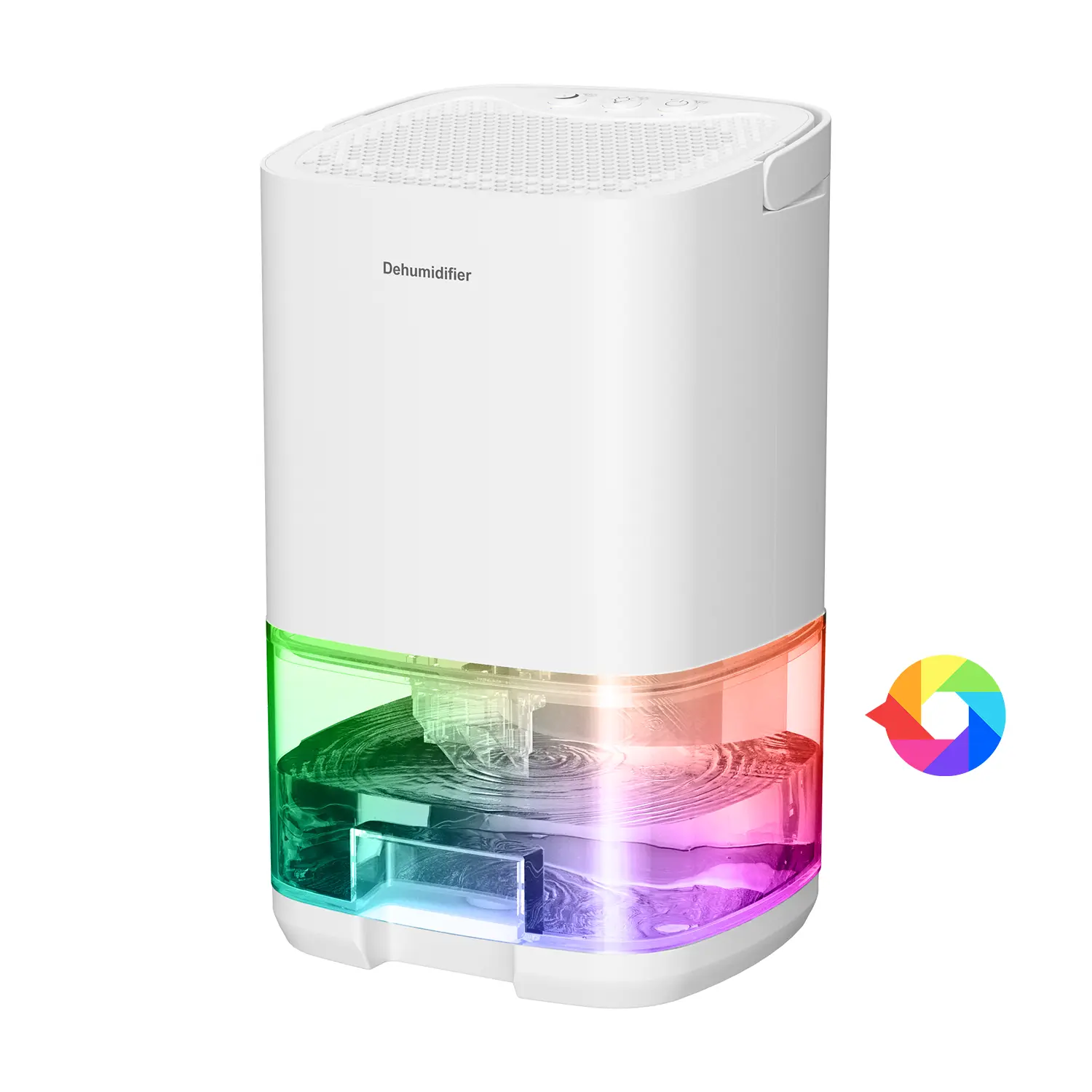 Quiet Portable Dehumidifier – Dehumidifiers for Home with 34 oz / 1000 ml Tank, Built-in Handle, 7-Color Lighting & Sleep Mode, Day Sale