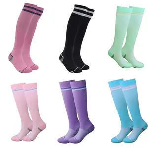 KNEE HIGH WOMEN'S COLORFUL COMPRESSION DANCE SPORT PROTECTED THIN LEGSOCKS Comfortable ELASTIC