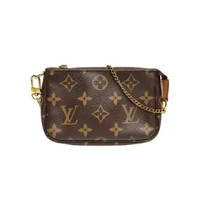 Pre-owned Louis Vuitton 【Dina】LOUIS VUITTON Pochette Accessoires Mini Monogram PVC