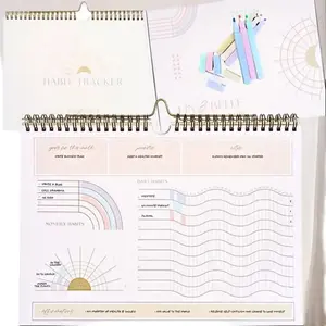 Undated Daily Habit Tracker Calendar (16 Months) - Motivational Goal Tracker Journal w/Pastel Markers | Habit Tracker Journal w/Affirmations | Habit Tracker Calendar | Daily/Weekly/Monthly Calendar