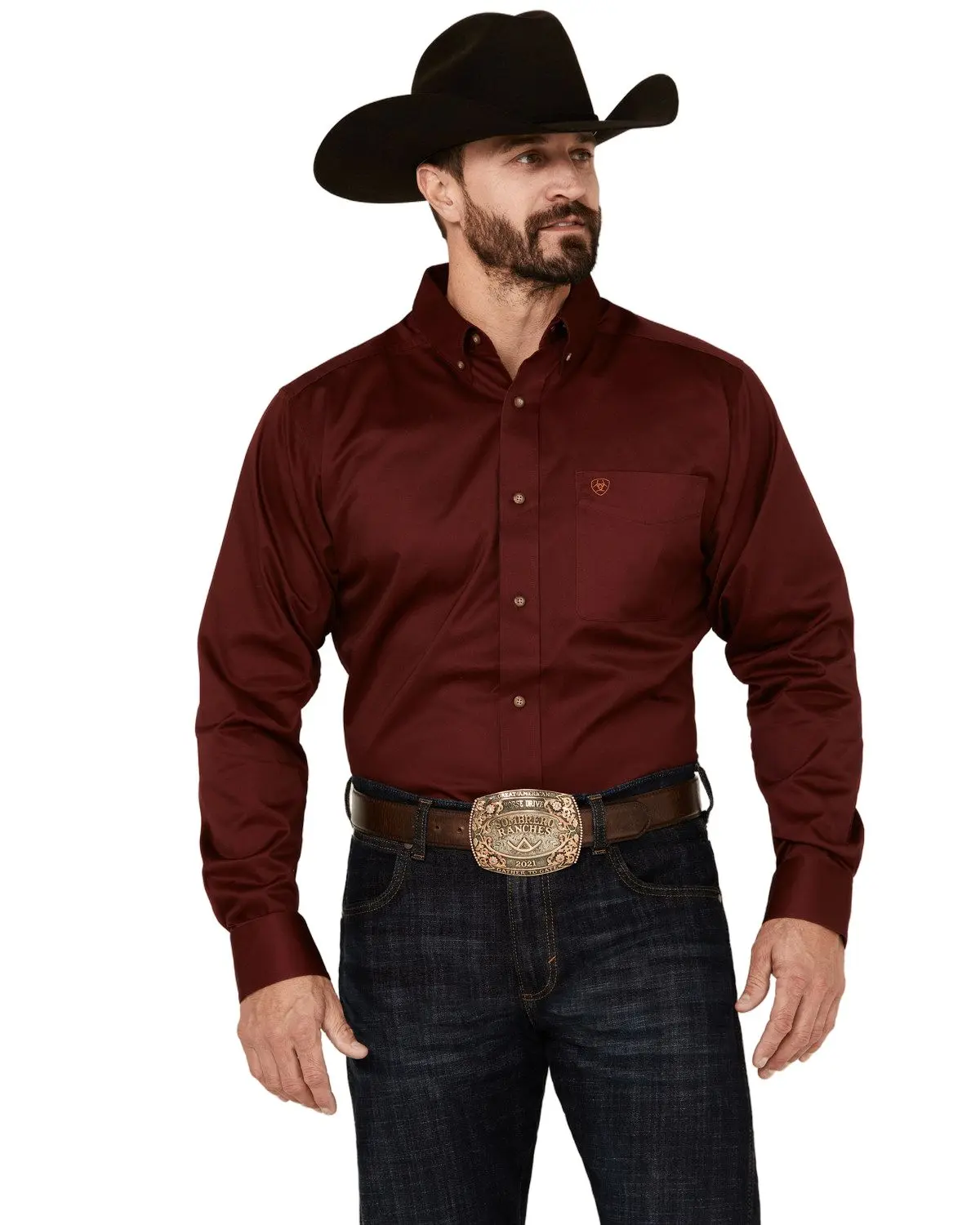 Ariat Men's Men'S Solid Twill Fitted Long Sleeve Button-Down Western Shirt - 10034226