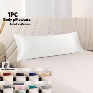Pure Color Satin Body Pillowcase, Luxurious Soft Satin Fabric, 1 Piece Pillowcase for Home Decoration and Comfort
