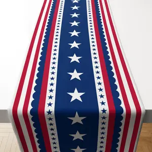 July 4th Decor – Patriotic Stars of the U.S.A. Table Runner | Memorial Day Decor – July 4th Accessories, Decor, Party Supplies, Indoor & Outdoor – 250th Anniversary U.S. Merchandise