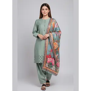 3 pc silk dress with Farshi Shalwar