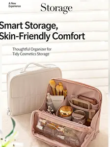 Korean Standing Pen Pouch Large Capacity Student Waterproof High Aesthetic Stationery Box Portable Makeup Bag Makeup Organizer Pouch