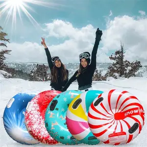 1piece of PVC inflatable ski ring, thickened and cold resistant outdoor circular inflatable ski board