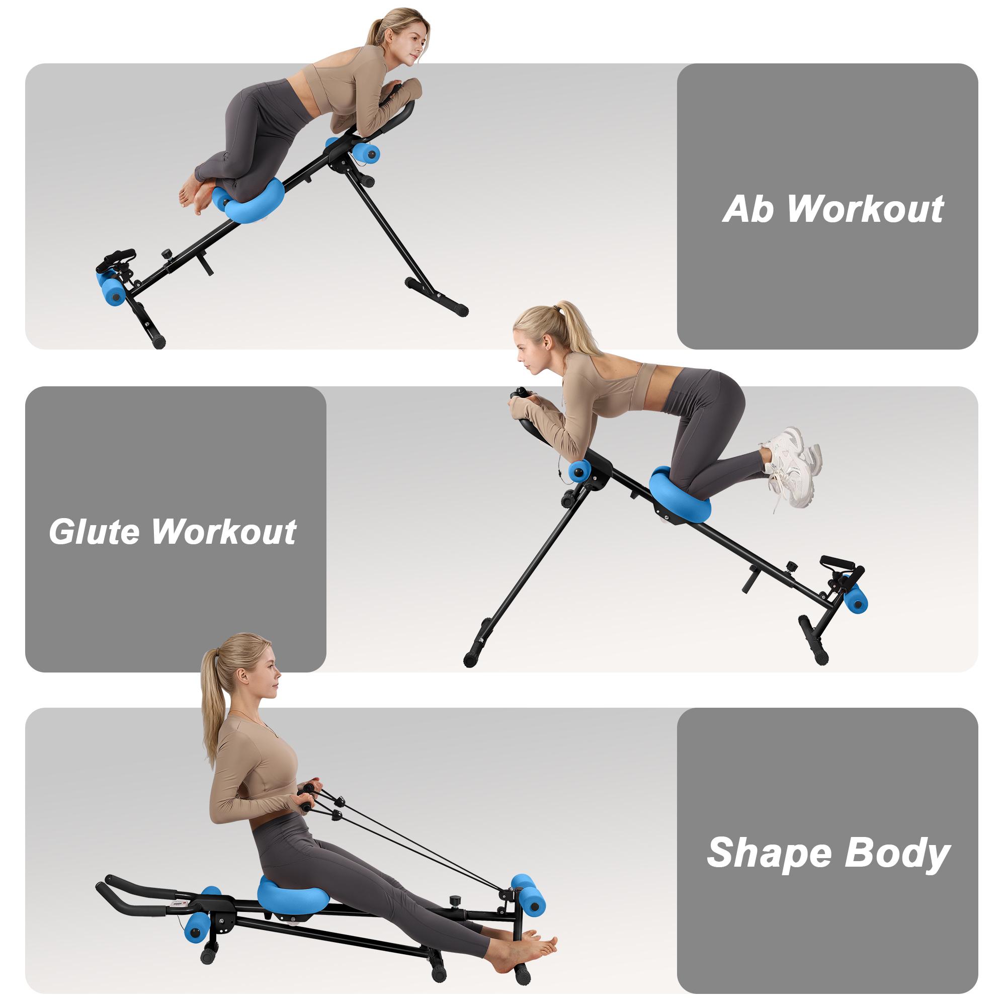 Adjustable Ab Trainer for Home Exercise Abdominal Core Machine Abs Crunch Machine Foldable Stomach Workout Equipment for Women Men 330LBS Capacity