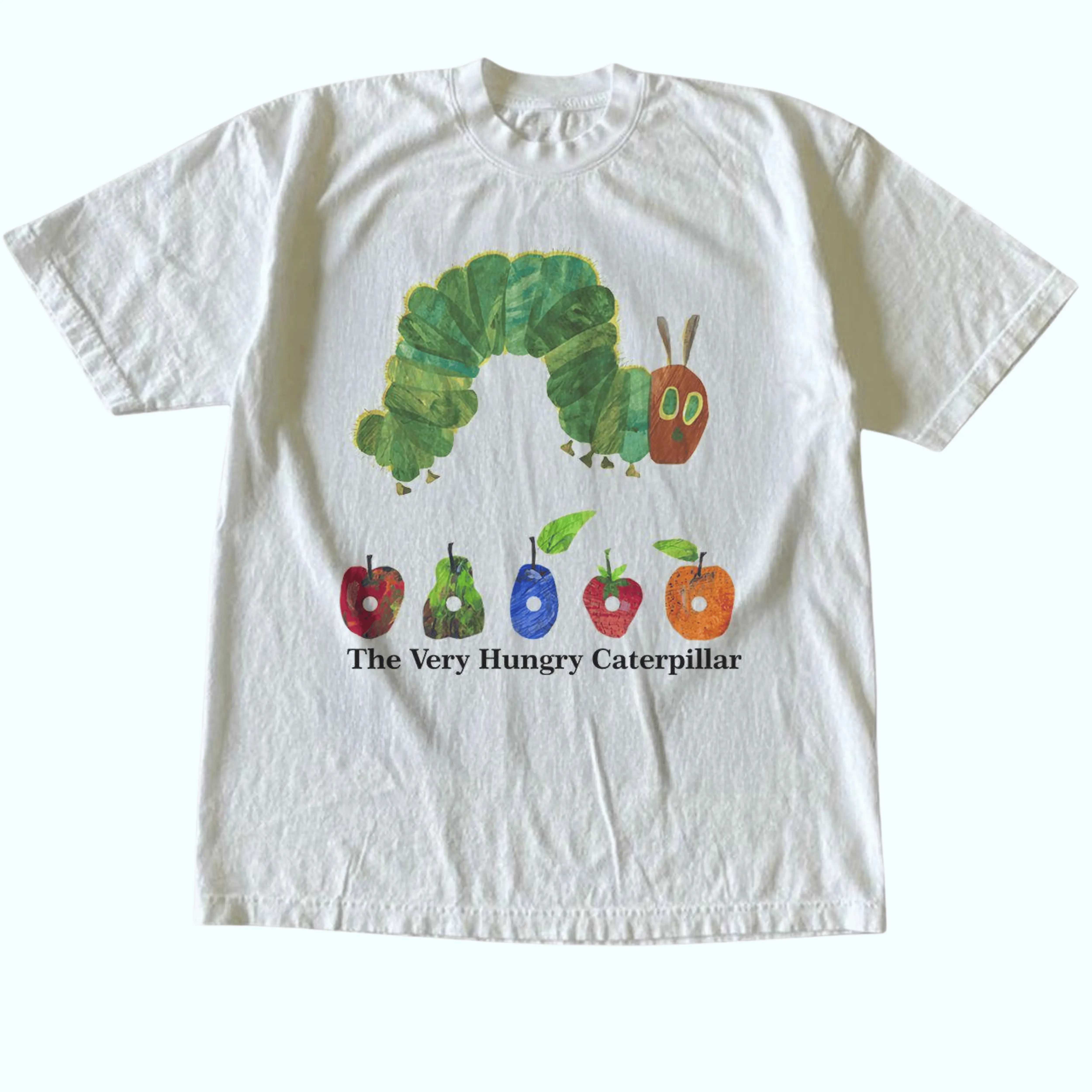 Gildan Men's and Women's T-Shirt, Vintage Style The Very Hungry Caterpillar Graphic Tee, Unisex Casual Top, Eric Carle Children Book Teacher Shirt, Retro Storybook Lover Apparel, Matching Couples Outfits, Unique Birthday Present, Premium Cotton