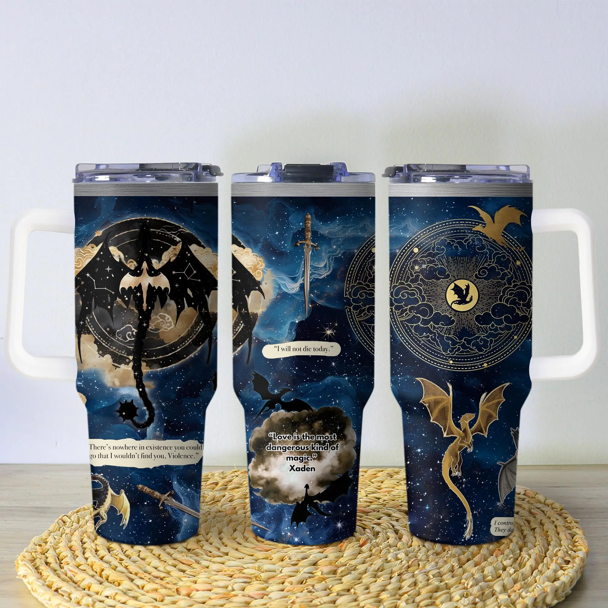 Fourth Wing Tumbler, Basgiath War College Mug, Dragon Fantasy Stainless Coffee Cup, 40oz 20oz Insulated Bookish Tumbler Gift for Reader