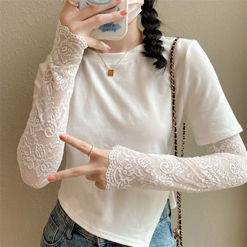 Scar-covering Lace Sun Protection Arm Sleeves for Women, Lace Fake Sleeves to Cover Tattoos, Breathable Mesh Sun Protection Sleeve