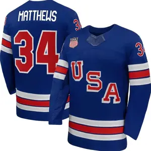 Men's #34 Matthews Royal 2026 Home Replica All Stitched Hockey Jersey - Adult & Youth Sizes – Ice Hockey Fan Gear In All Colors