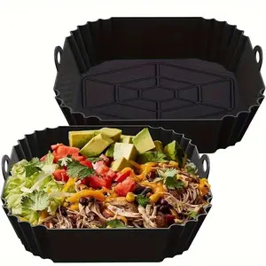 Silicone Air Fryer Liner, Foldable Baking Pan, Reusable Non-Stick Fryer Mat, Heat Resistant Silicone Basket, Kitchen Accessories