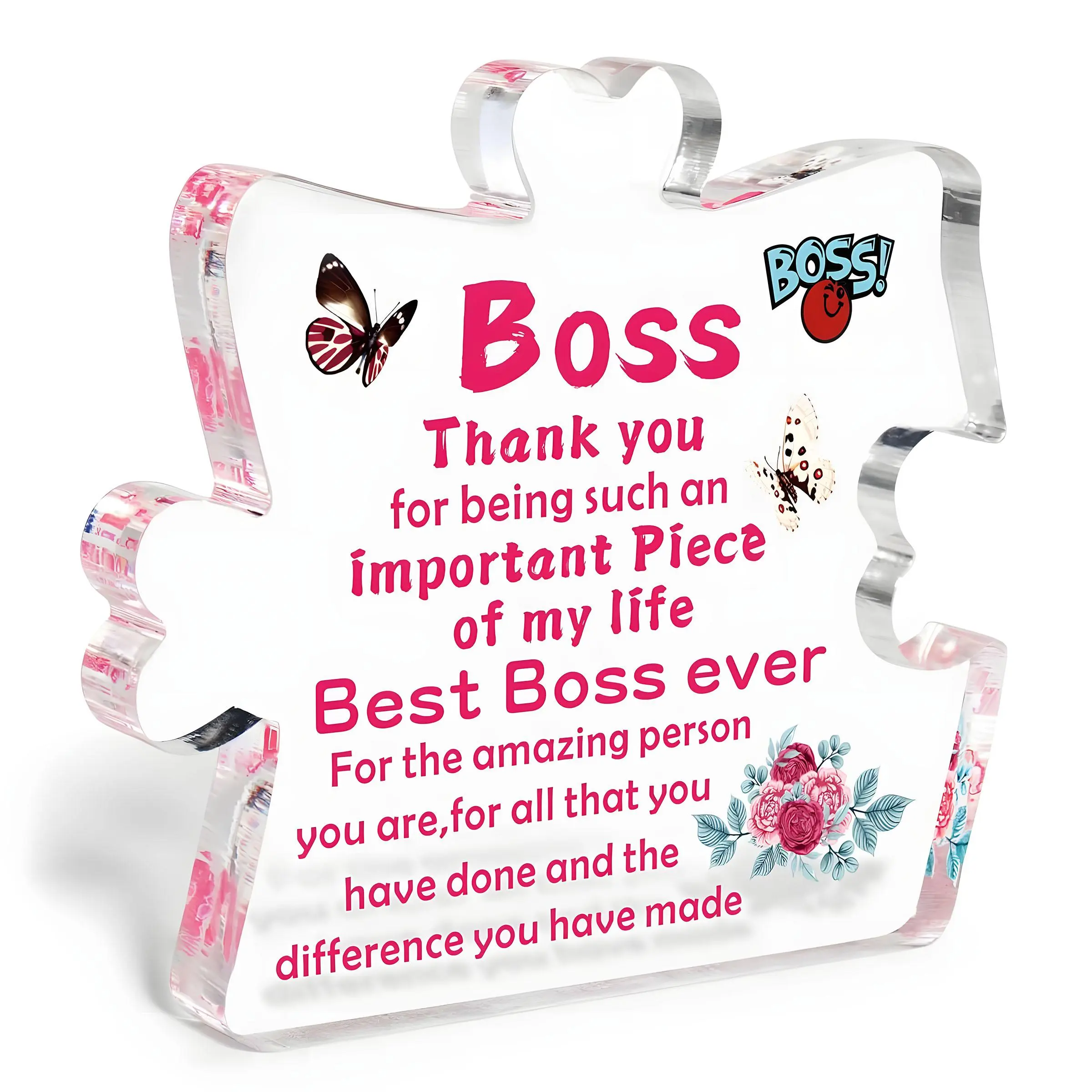 Boss Lady Gift Office Desk Decoration Signboard, Boss Day Gift, Birthday Present for Bosses and Leaders, Acrylic Plaque Decor, Office Home Decor