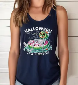 Halloween is a Lifestyle Top Tank Racerback and Crop Tank, Summer Watermelon Halloween is a Lifestyle, Happy Summerween Shirt