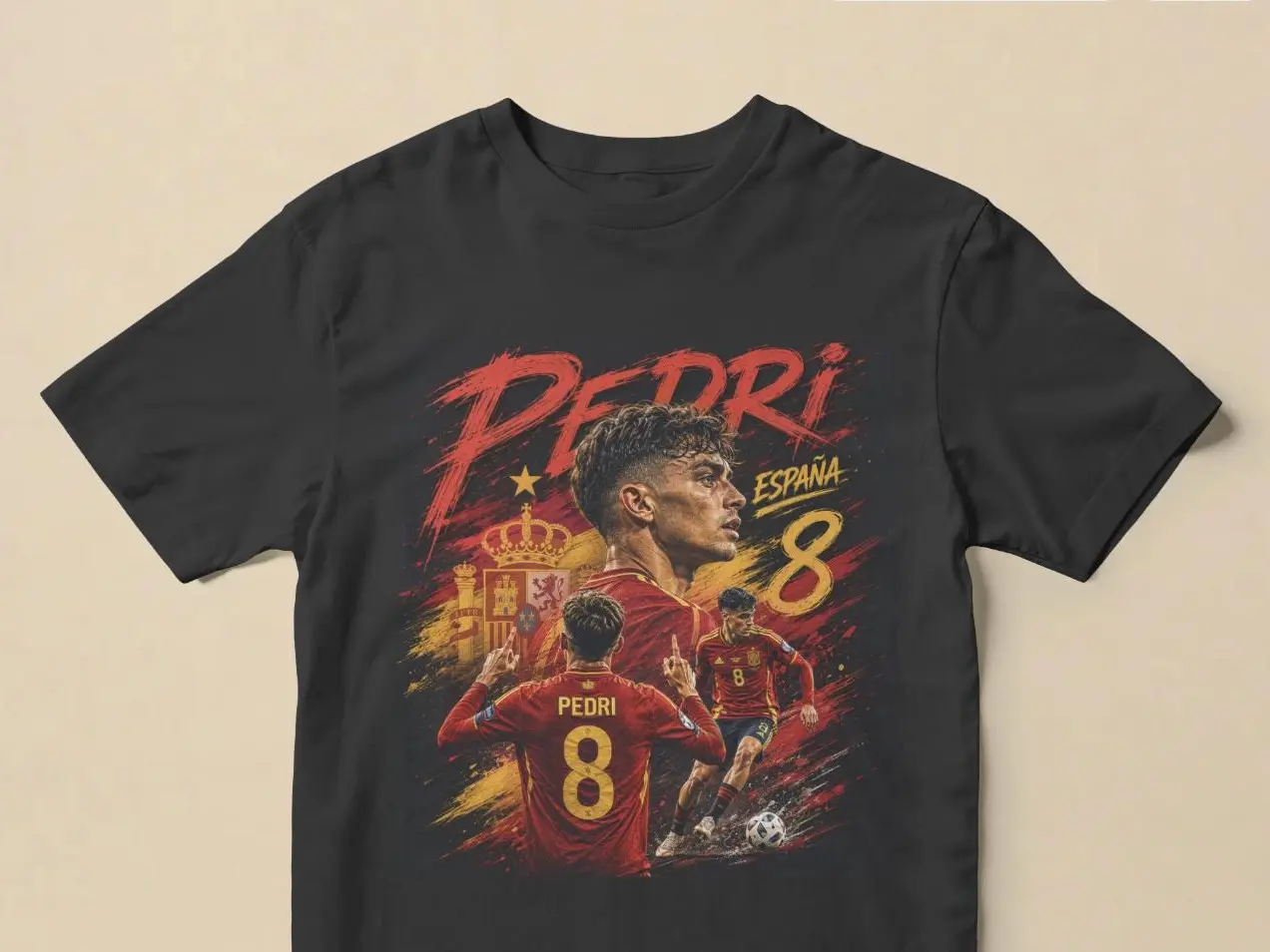 Pedri Football Streetwear Graphic Tee, Oversized Soccer Graphic Tee, Spain Pedri Shirt, Soccer Fan Gift
